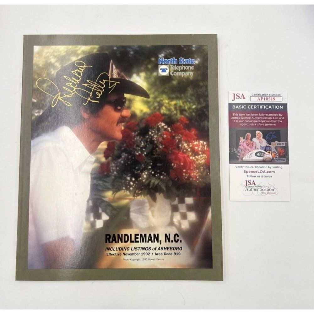 Richard Petty Signed Phone Book Randleman NC JSA COA Nascar King Unique
